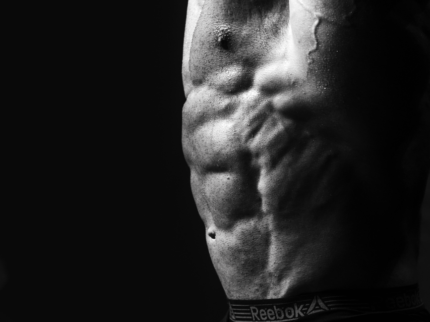 Close-up of sweat and effort during an intense training session.